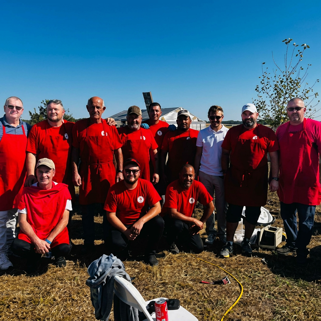 Team photo outdoors on a sunny day