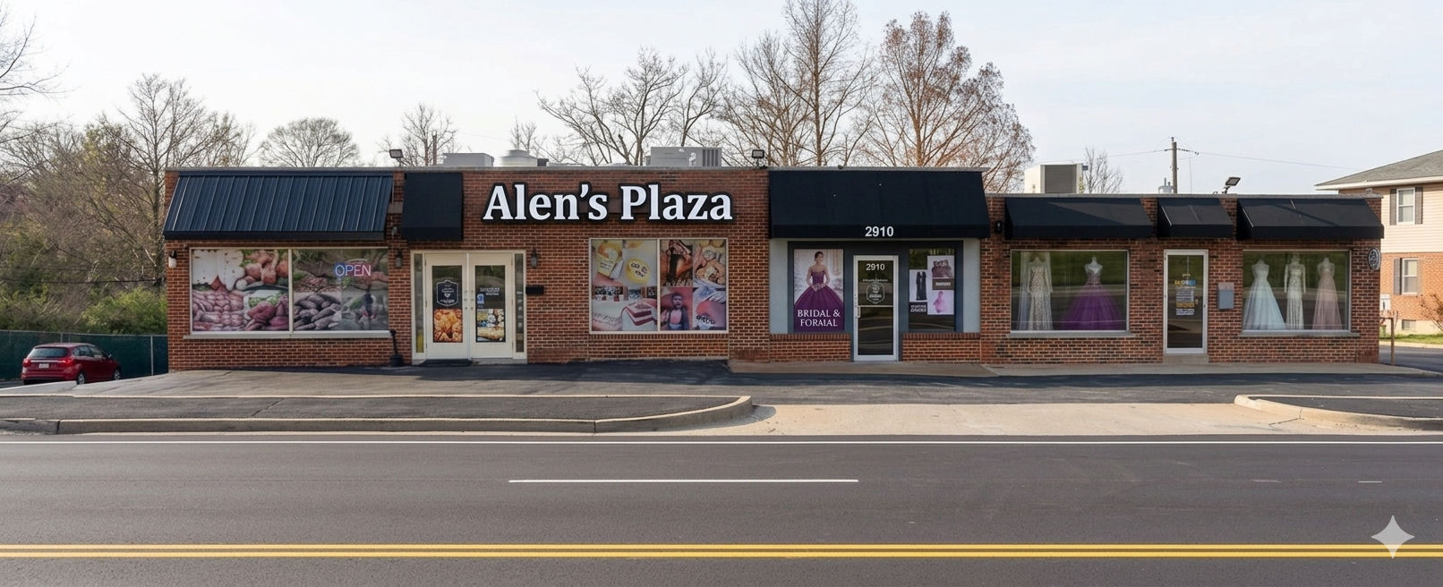 Storefront of Alen's Plaza on Lemay Ferry Road, home of USA Halal Meat Inc.